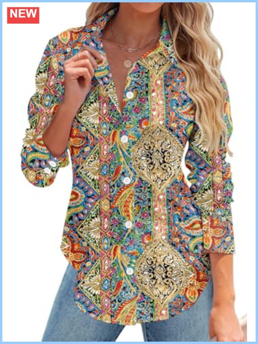 Women's Cotton Button Down Shirt Long Sleeve Slim Fit Blouse